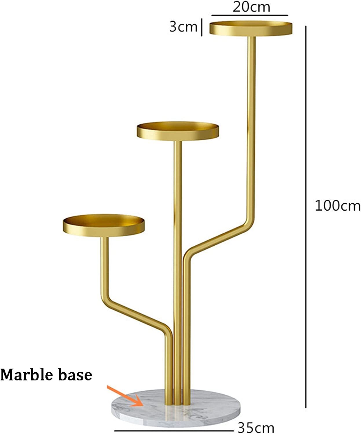 Portafiori nordico in ferro battuto con base in marmo per l'arredamento della casa