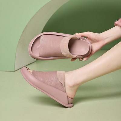 CIABATTE ORTOPEDICHE CON PLATEAU IN PELLE ITALIANA