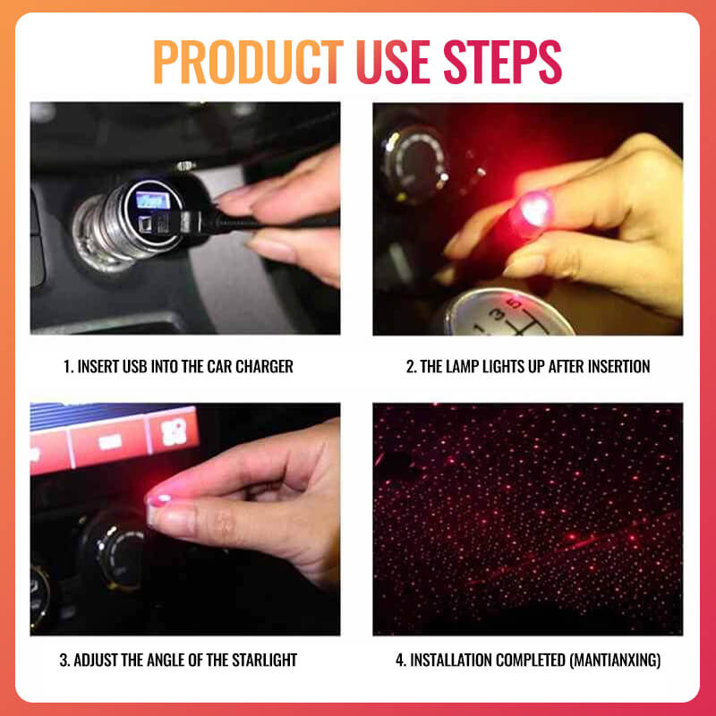Stelle per auto con luce USB