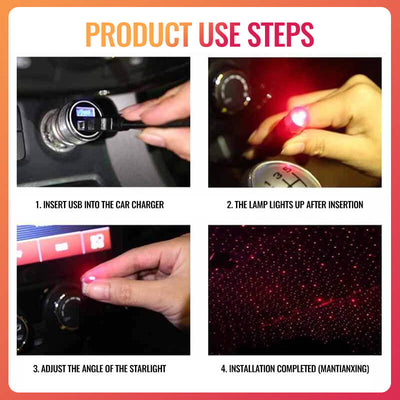 Stelle per auto con luce USB