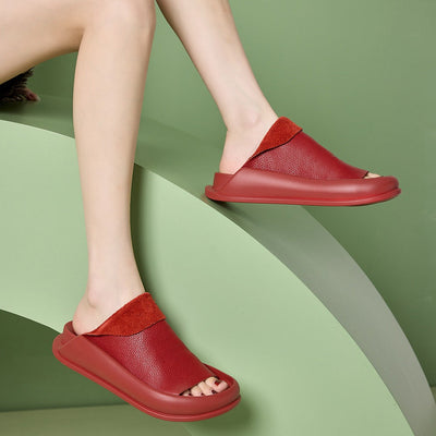 CIABATTE ORTOPEDICHE CON PLATEAU IN PELLE ITALIANA