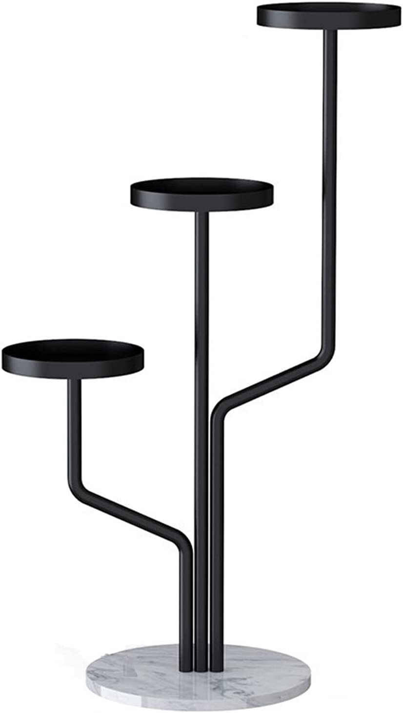 Portafiori nordico in ferro battuto con base in marmo per l'arredamento della casa