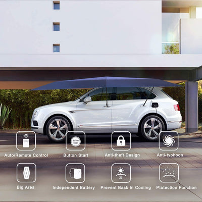 Tettoia Carport Estate Anti-UV Controllo Wireless Tenda Ombrello