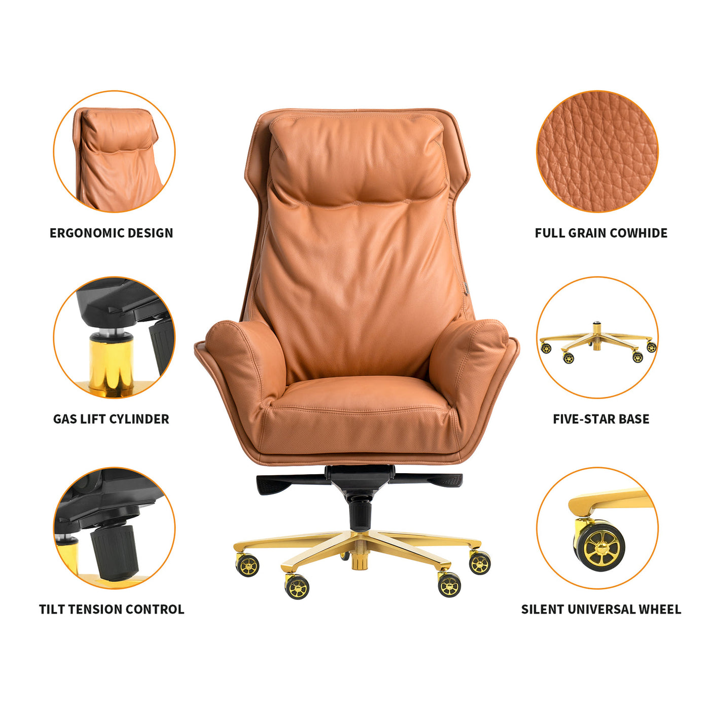 Sedia da ufficio imbottita Austin