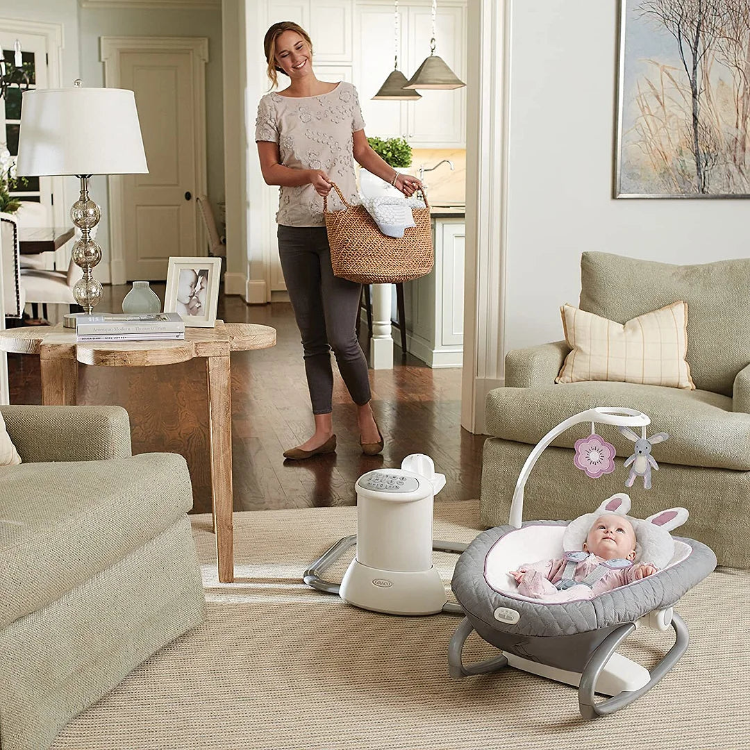 Altalena per bambini con dondolo e passeggino staccabili