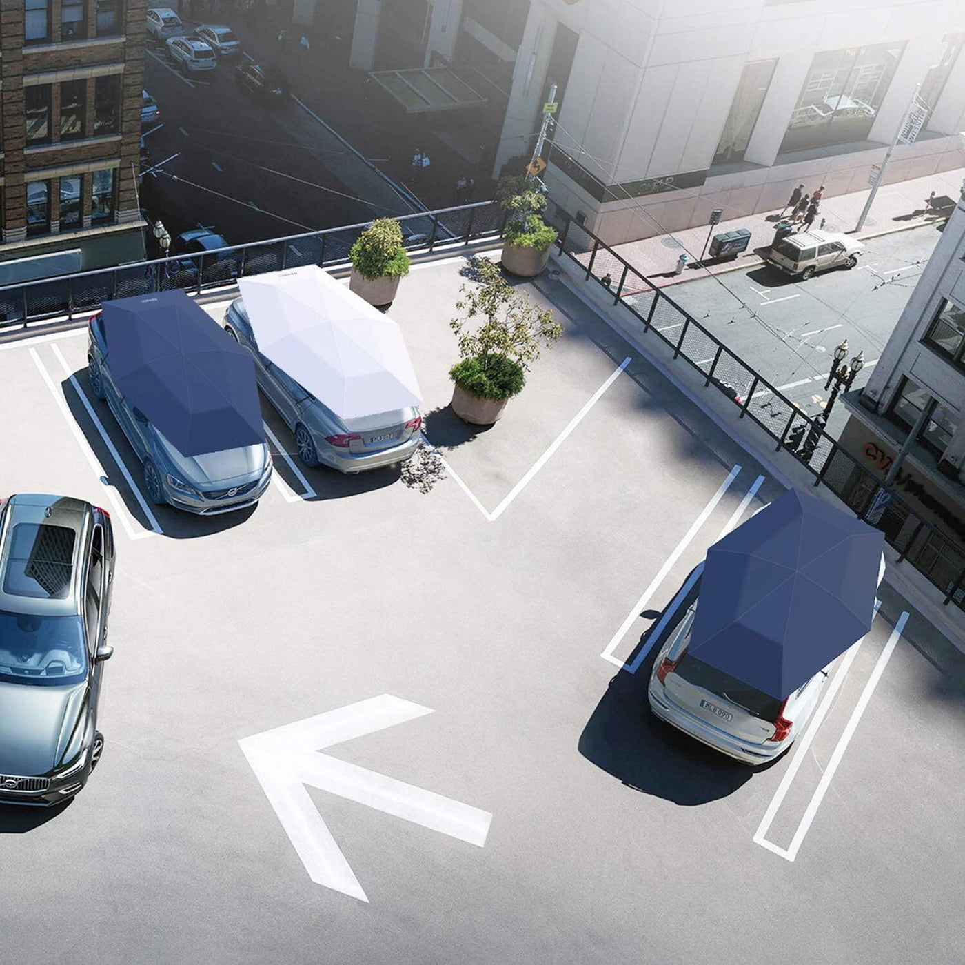 Tettoia Carport Estate Anti-UV Controllo Wireless Tenda Ombrello