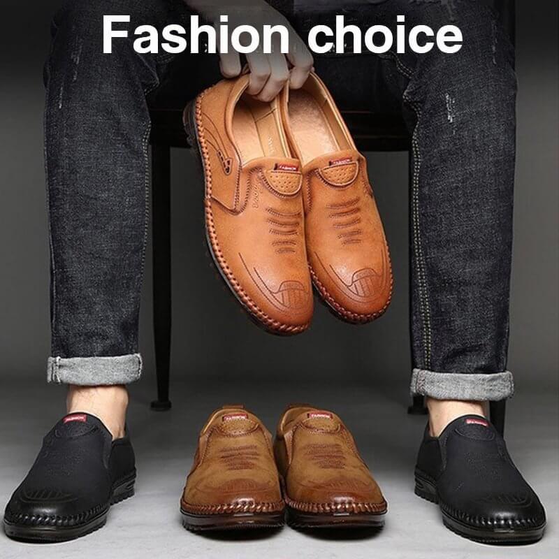 Scarpe da uomo casual alla moda con suola morbida in pelle