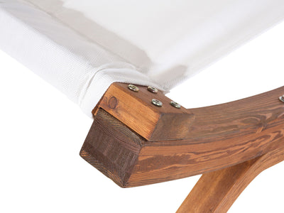 Letto matrimoniale da spiaggia in legno bianco crema