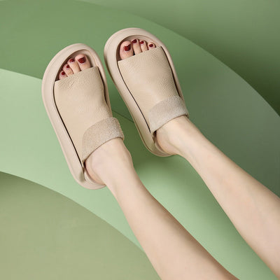 CIABATTE ORTOPEDICHE CON PLATEAU IN PELLE ITALIANA