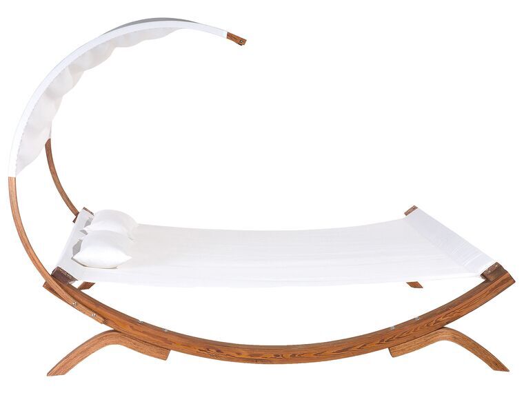 Letto matrimoniale da spiaggia in legno bianco crema