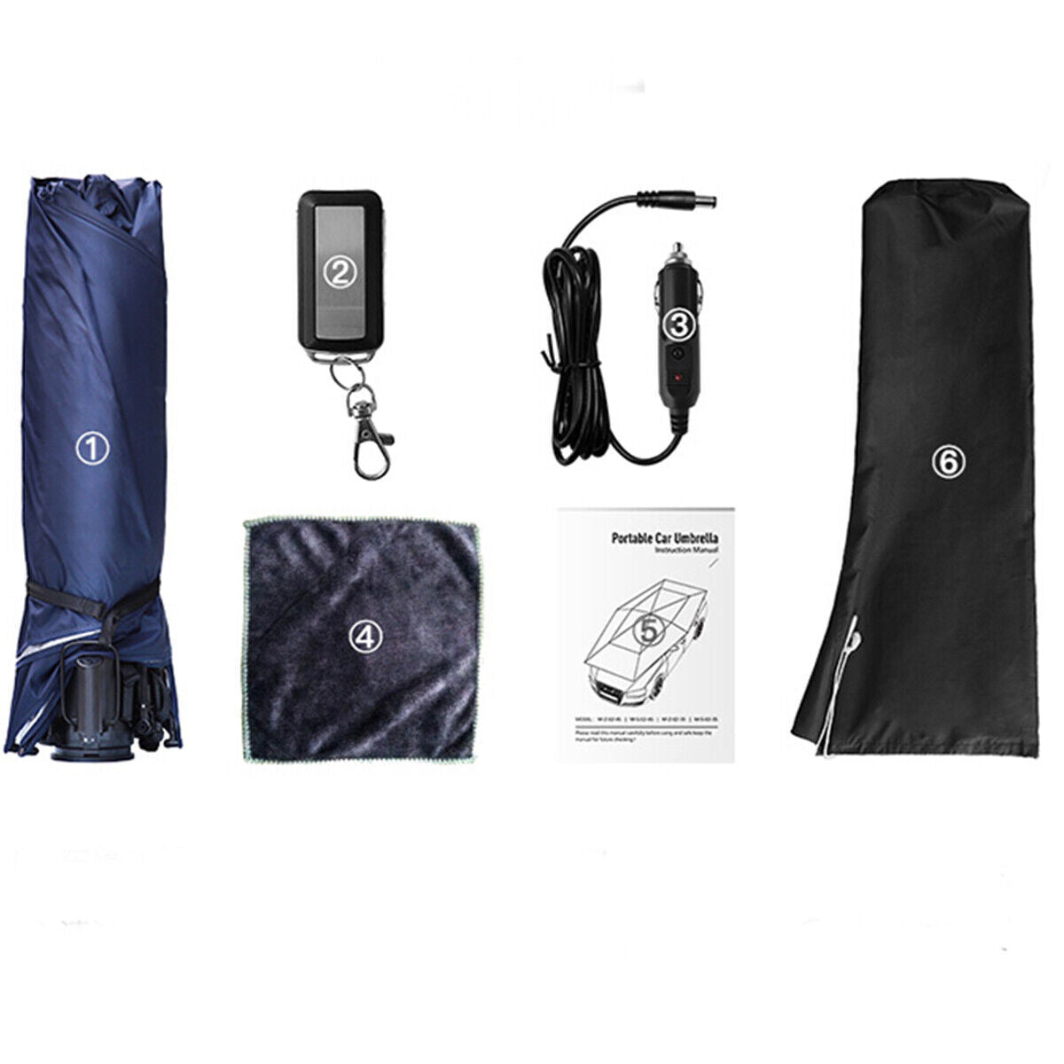 Tettoia Carport Estate Anti-UV Controllo Wireless Tenda Ombrello