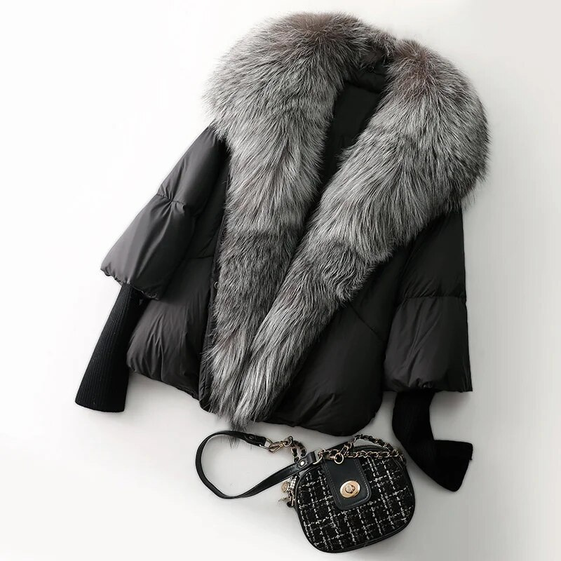 Piumino con Cappuccio in Pelliccia di Volpe