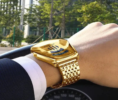 Orologio al quarzo geometrico da uomo