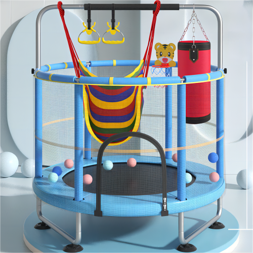 Trampolino domestico per bambini con rete di sicurezza e accessori