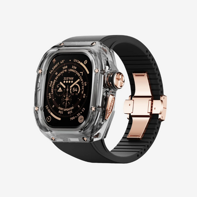 Kit cinturino in fluoroelastomero e cassa in acciaio inossidabile per Apple Watch