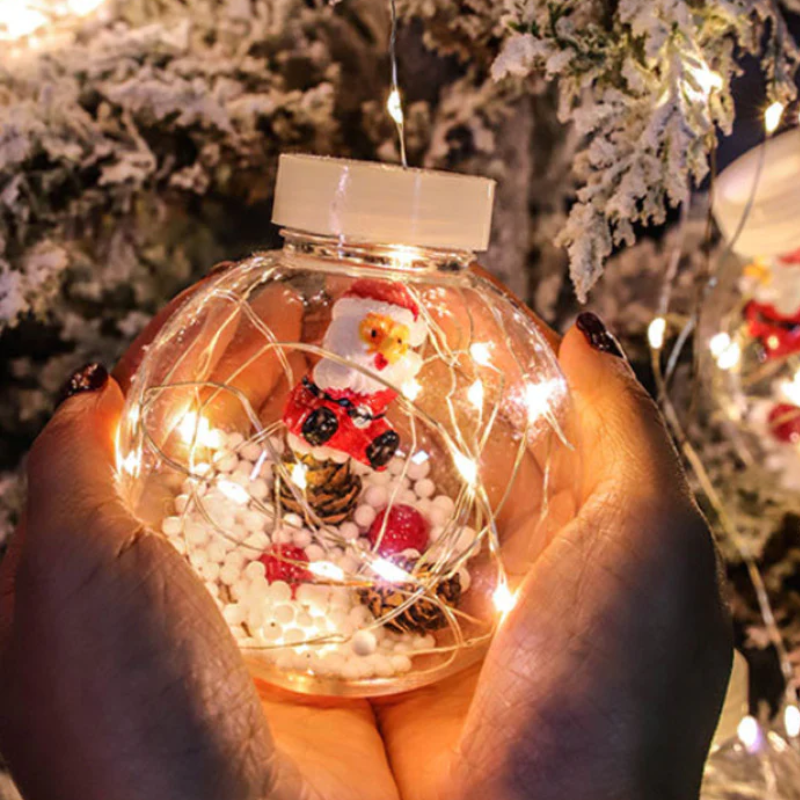 Led Tenda Luce Palla Babbo Natale Decorazione Dell'albero Di Natale