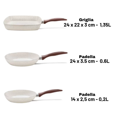 SET DI PENTOLE ANTIADERENTI CERAMIC LIFE SMART PLUS 8 PEZZI - VANIGLIA BRINOX