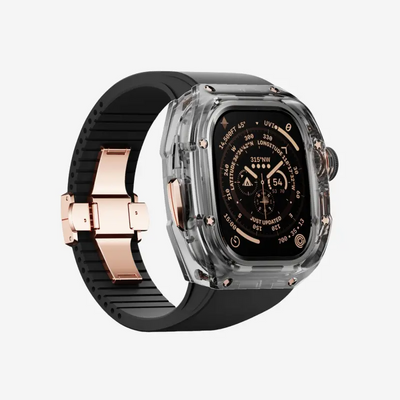 Kit cinturino in fluoroelastomero e cassa in acciaio inossidabile per Apple Watch