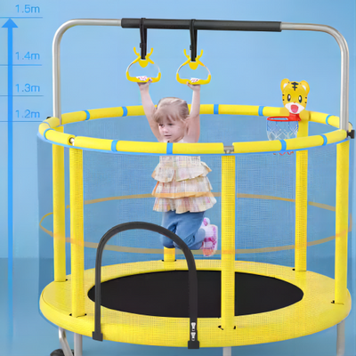 Trampolino domestico per bambini con rete di sicurezza e accessori