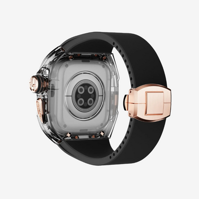 Kit cinturino in fluoroelastomero e cassa in acciaio inossidabile per Apple Watch