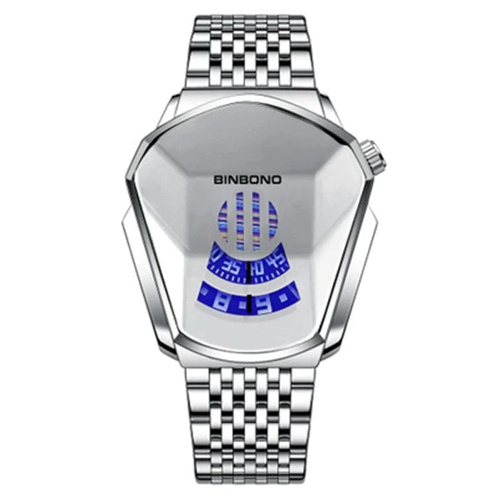 Orologio al quarzo geometrico da uomo