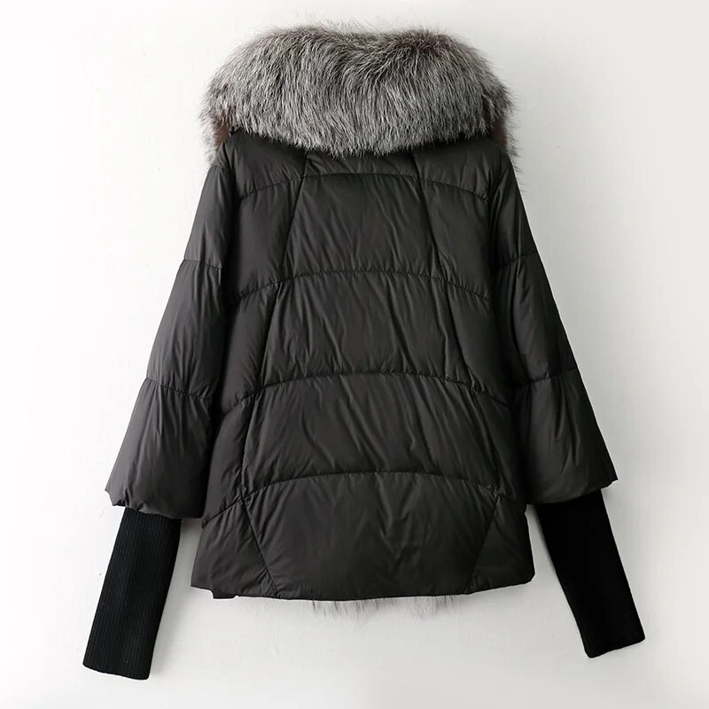 Piumino con Cappuccio in Pelliccia di Volpe