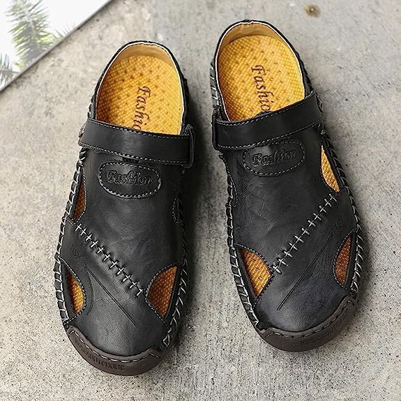 Sandali traspiranti da uomo in morbida pelle