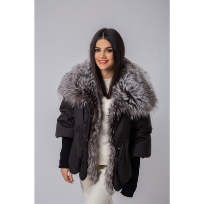 Piumino con Cappuccio in Pelliccia di Volpe