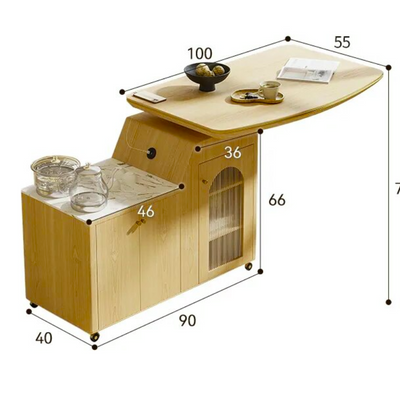 Carrello da tè in legno massiccio Nordic