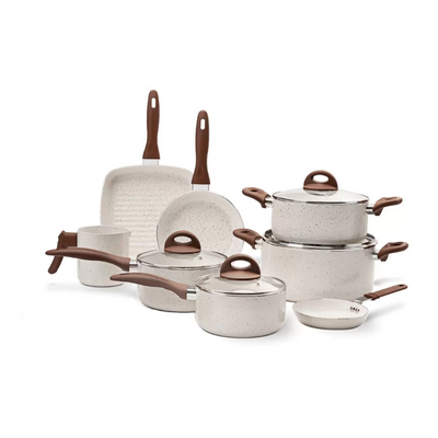 SET DI PENTOLE ANTIADERENTI CERAMIC LIFE SMART PLUS 8 PEZZI - VANIGLIA BRINOX