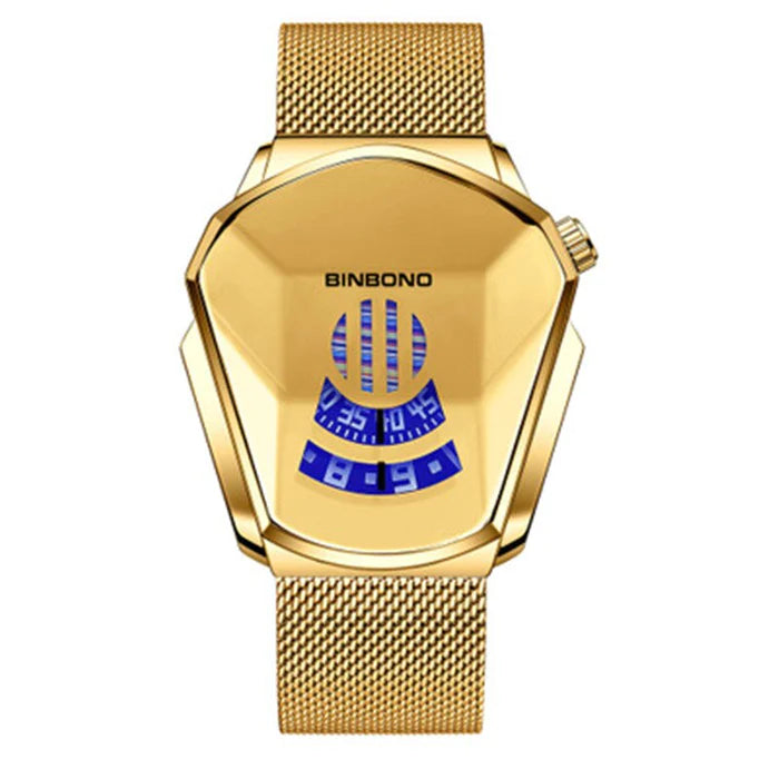 Orologio al quarzo geometrico da uomo