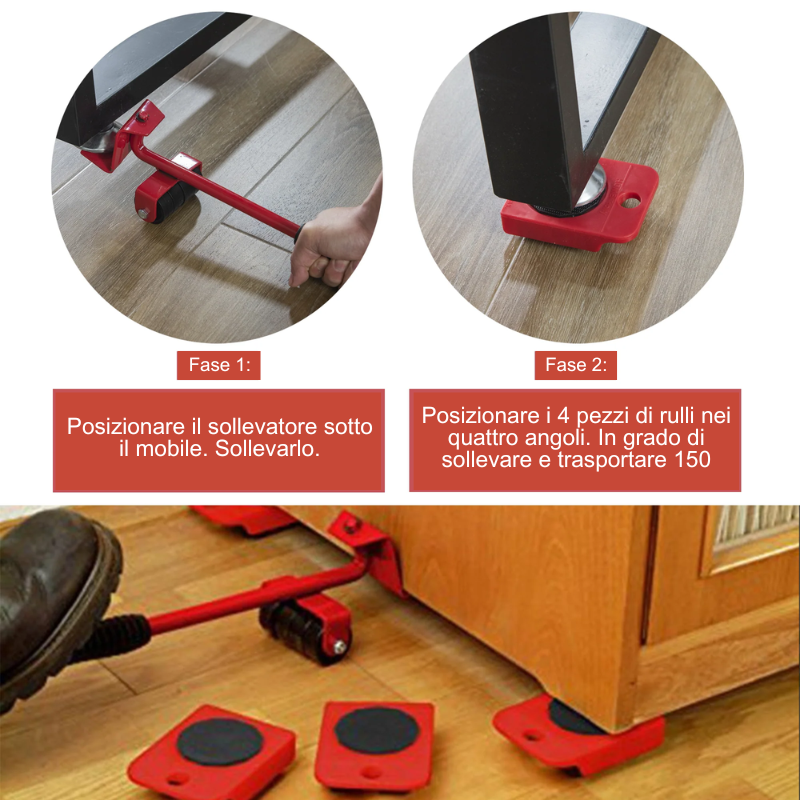 Set di attrezzi per la movimentazione dei mobili