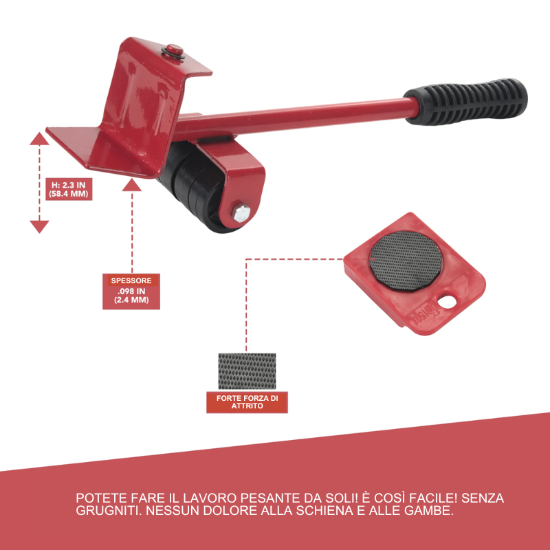 Set di attrezzi per la movimentazione dei mobili