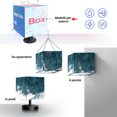 Display LED a cubo a 5 facce: effetti HD personalizzati WIFl e spettacolo video dinamico