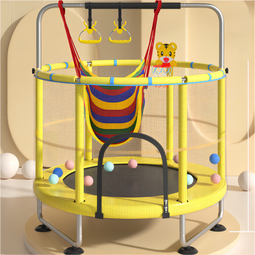 Trampolino domestico per bambini con rete di sicurezza e accessori