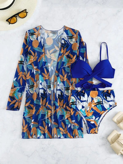 Aggiornate il vostro stile da spiaggia con questo set di bikini a 3 pezzi