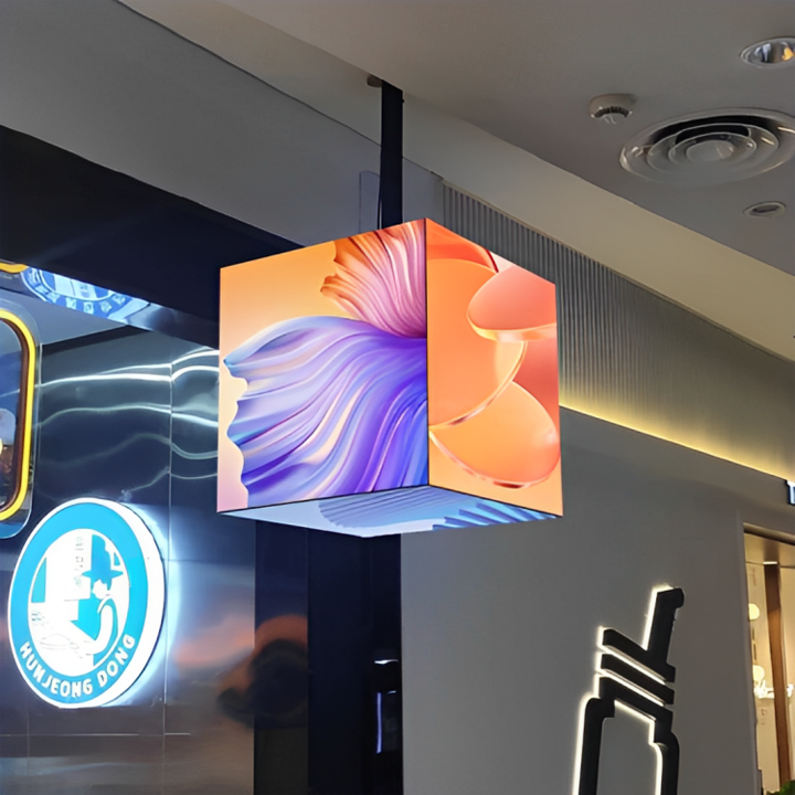 Display LED a cubo a 5 facce: effetti HD personalizzati WIFl e spettacolo video dinamico