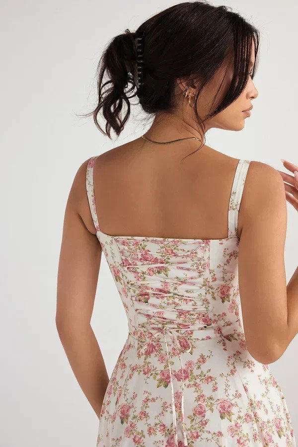 Comodo Sundress Bustier senza ferretto con stampa di bellezza