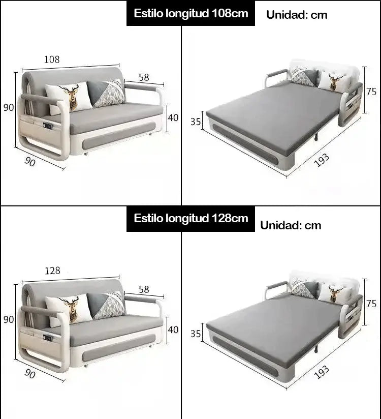 Divano letto multifunzionale-salvaspazio-lavabile