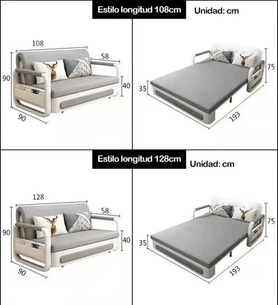 Divano letto multifunzionale-salvaspazio-lavabile