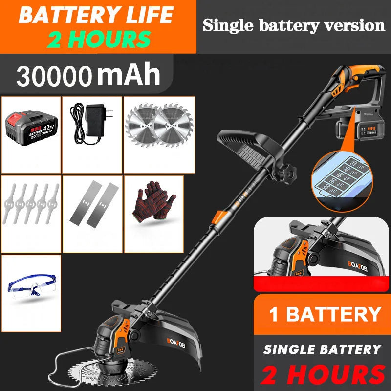 Tosaerba elettrico ricaricabile a batteria al litio per uso agricolo