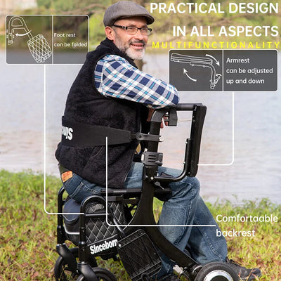 Deambulatore 3 in 1/carrozzina elettrica