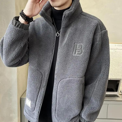 Giacca In Pile Spessa Da Uomo