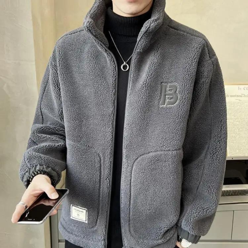 Giacca In Pile Spessa Da Uomo