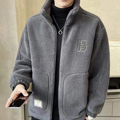 Giacca In Pile Spessa Da Uomo