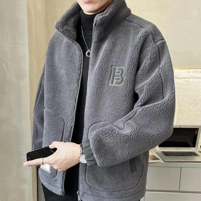 Giacca In Pile Spessa Da Uomo