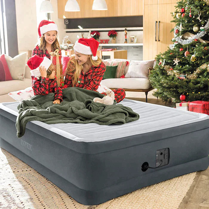 Materasso gonfiabile doppio con pompa ad aria e schienale